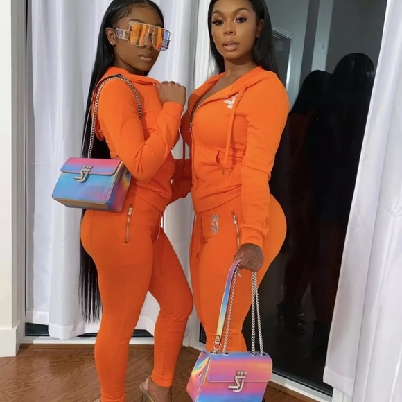 “SJ” Orange Two Piece Sweater Set! - Picture 1 of 1